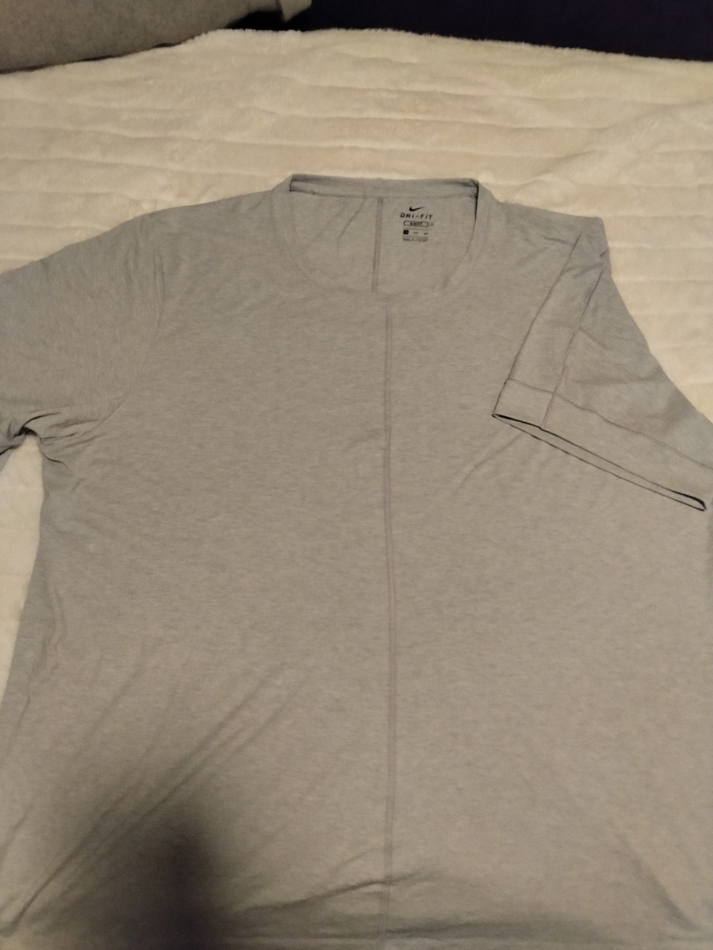 Nike Dri-FIT Men’s Big & Tall 3XL Slim Fit Gray Crew Neck T-Shirt Logo